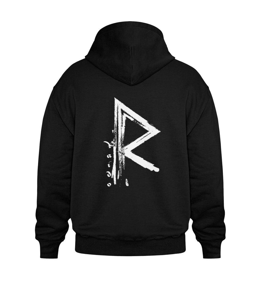Wikinger Heavy Vintage Hoodie Rune Raido-Hoodie – Der Weg des Reisenden - Nordic Viking Wear