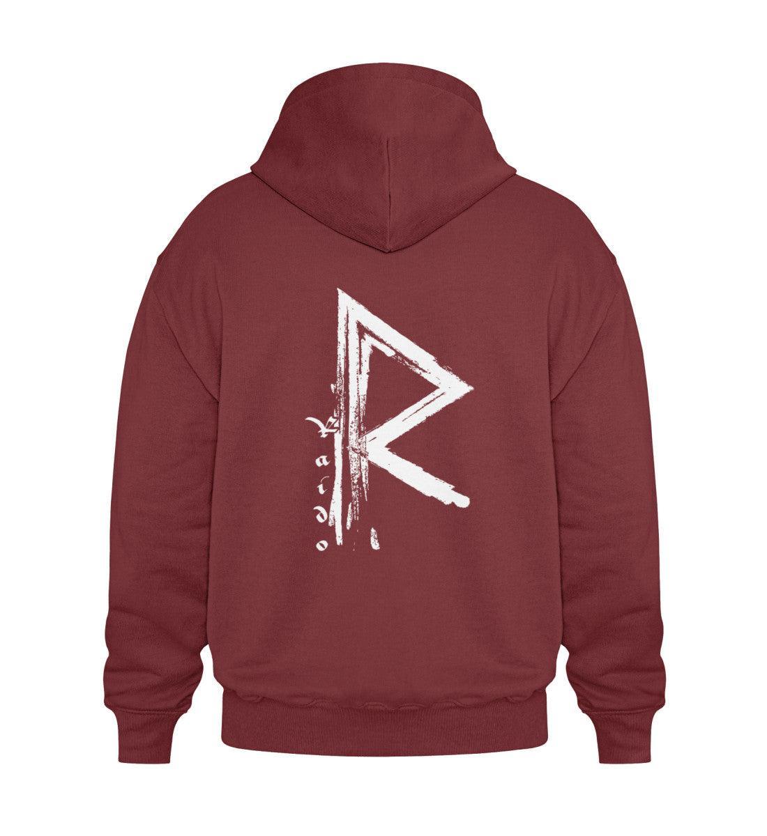 Wikinger Heavy Vintage Hoodie Rune Raido-Hoodie – Der Weg des Reisenden - Nordic Viking Wear
