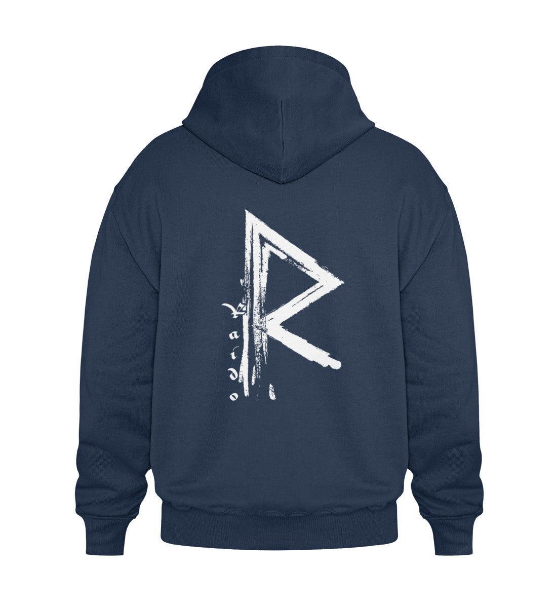 Wikinger Heavy Vintage Hoodie Rune Raido-Hoodie – Der Weg des Reisenden - Nordic Viking Wear