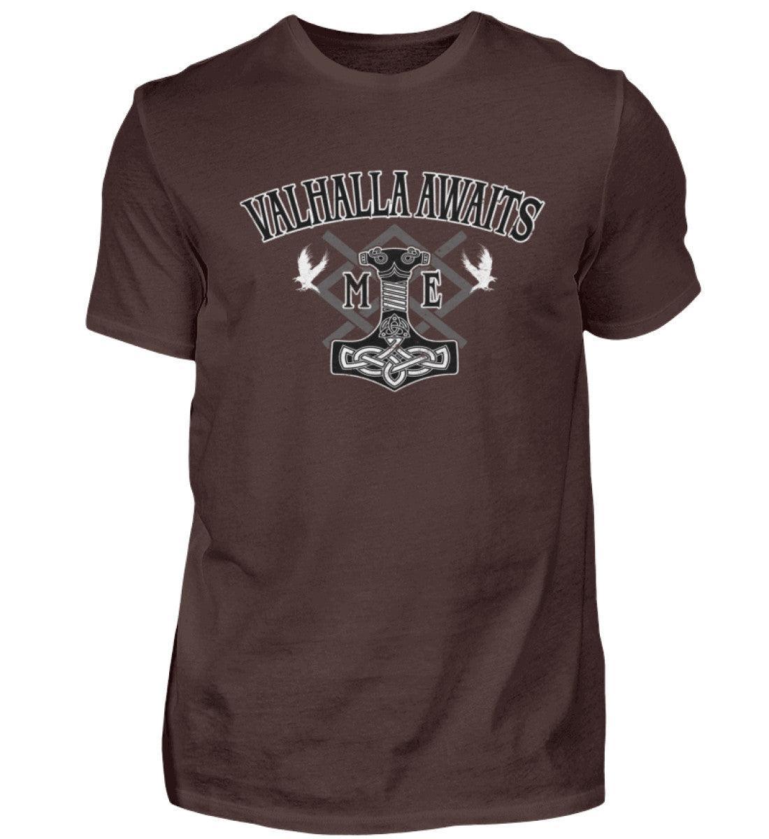 Wikinger Mjölnir und Grungir Premiumshirt - Valhalla Awaits Me - Nordische Mythologie - Nordic Viking Wear