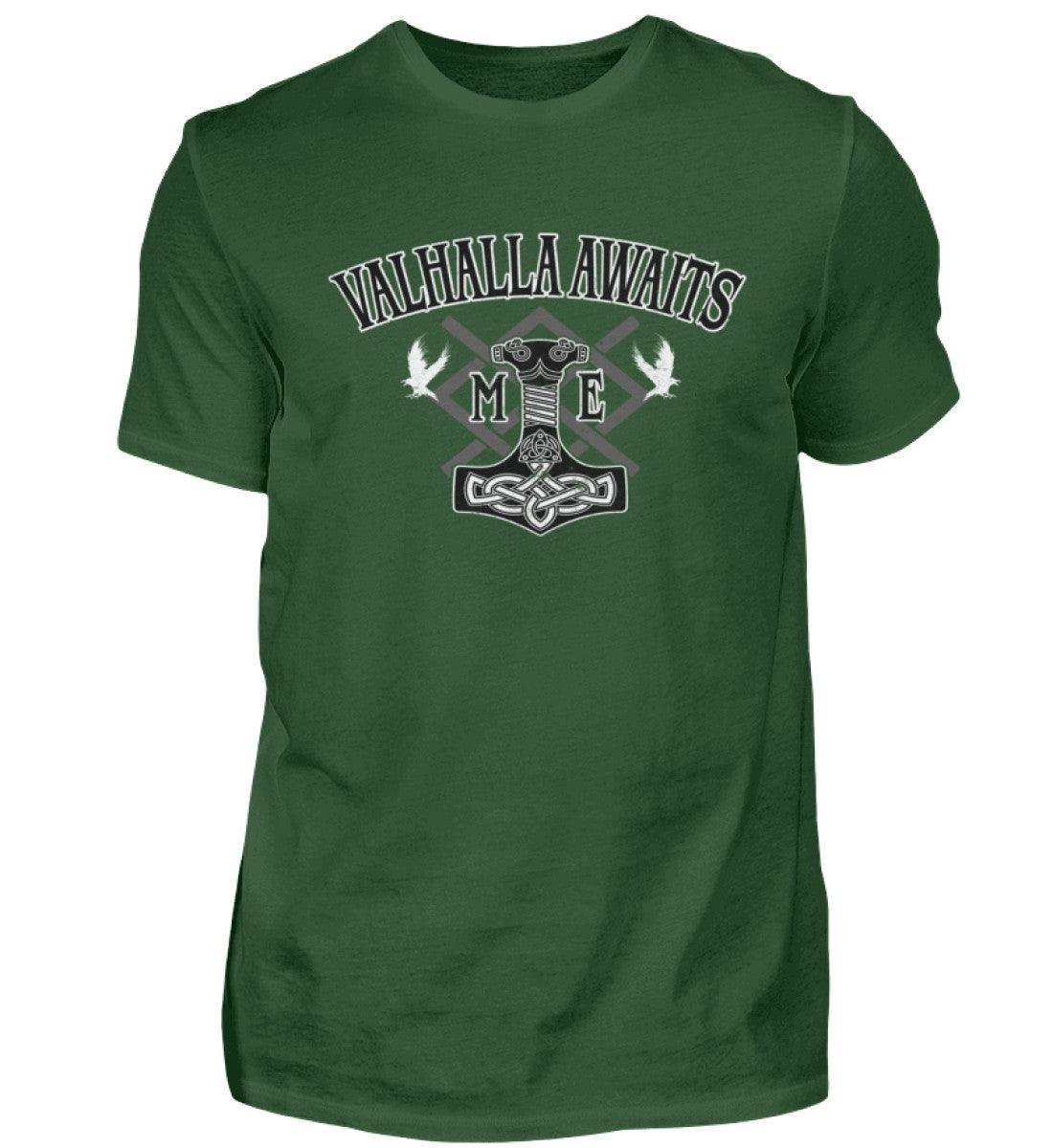 Wikinger Mjölnir und Grungir Premiumshirt - Valhalla Awaits Me - Nordische Mythologie - Nordic Viking Wear