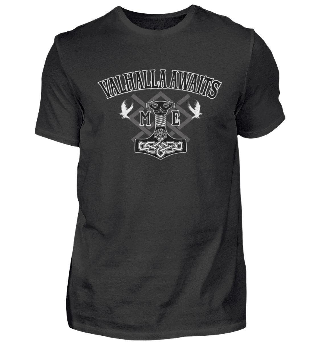 Wikinger Mjölnir und Grungir Premiumshirt - Valhalla Awaits Me - Nordische Mythologie - Nordic Viking Wear