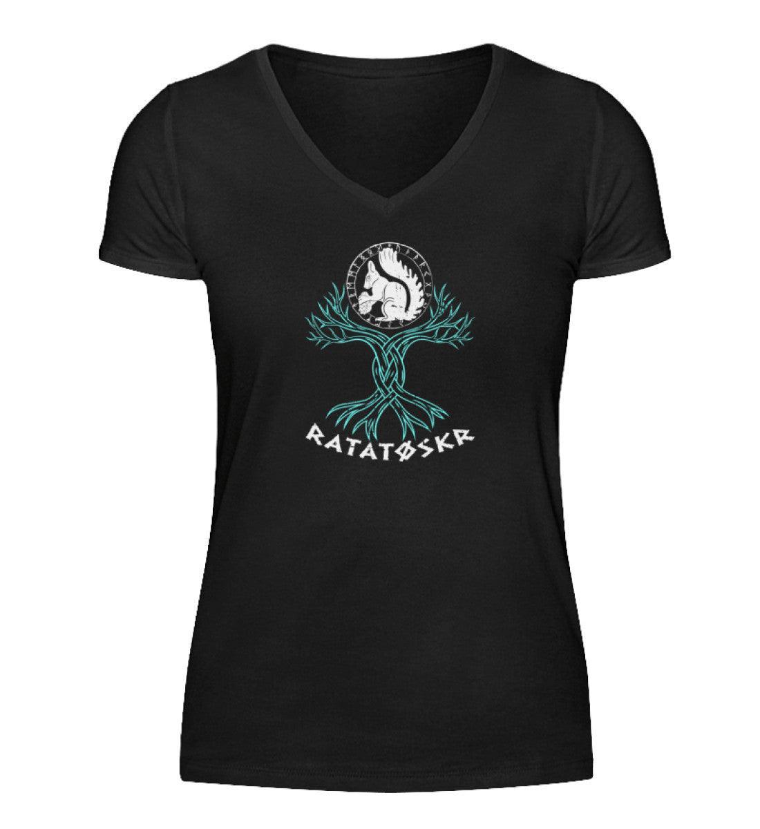 Schildmaiden V-Neck: Ratatöskr – Der Mythos des Weltenbaums Yggdrasil - Nordic Viking Wear