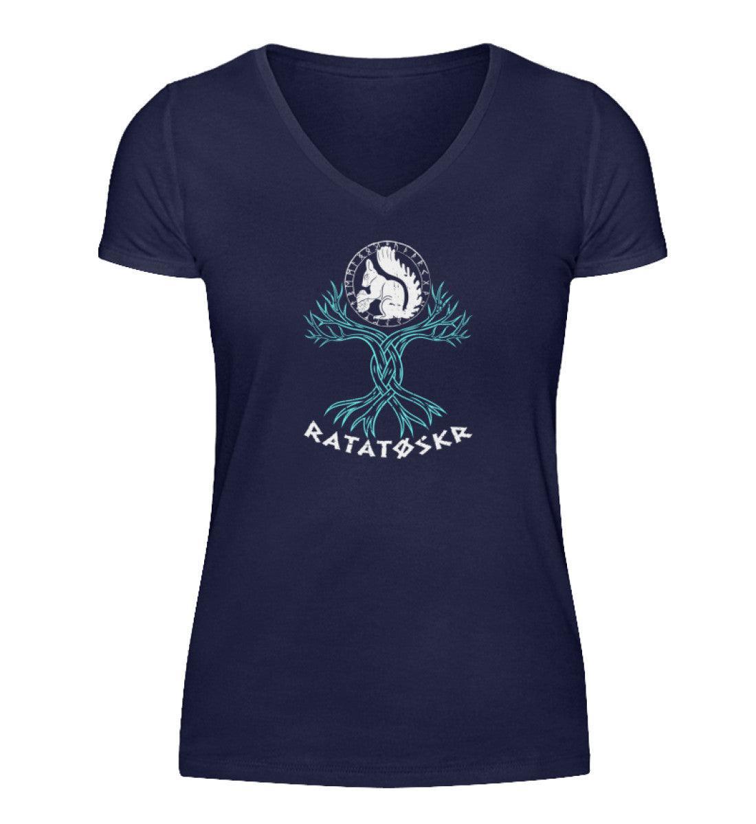 Schildmaiden V-Neck: Ratatöskr – Der Mythos des Weltenbaums Yggdrasil - Nordic Viking Wear