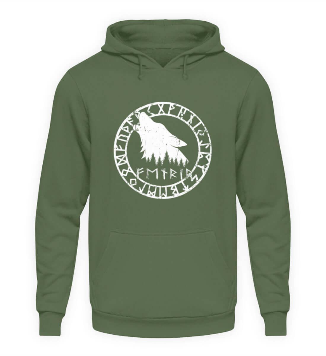 "Fenrir Runenkreis" Wikinger-Hoodie – Verkörpere die Macht des legendären Wolfs - Nordic Viking Wear