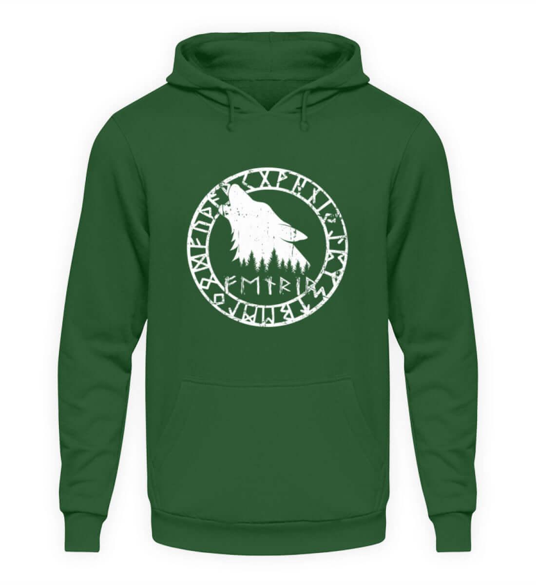 "Fenrir Runenkreis" Wikinger-Hoodie – Verkörpere die Macht des legendären Wolfs - Nordic Viking Wear