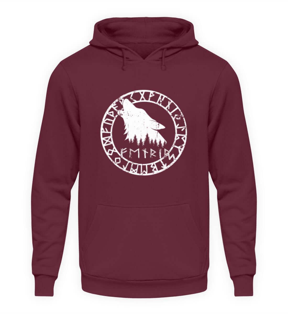 "Fenrir Runenkreis" Wikinger-Hoodie – Verkörpere die Macht des legendären Wolfs - Nordic Viking Wear