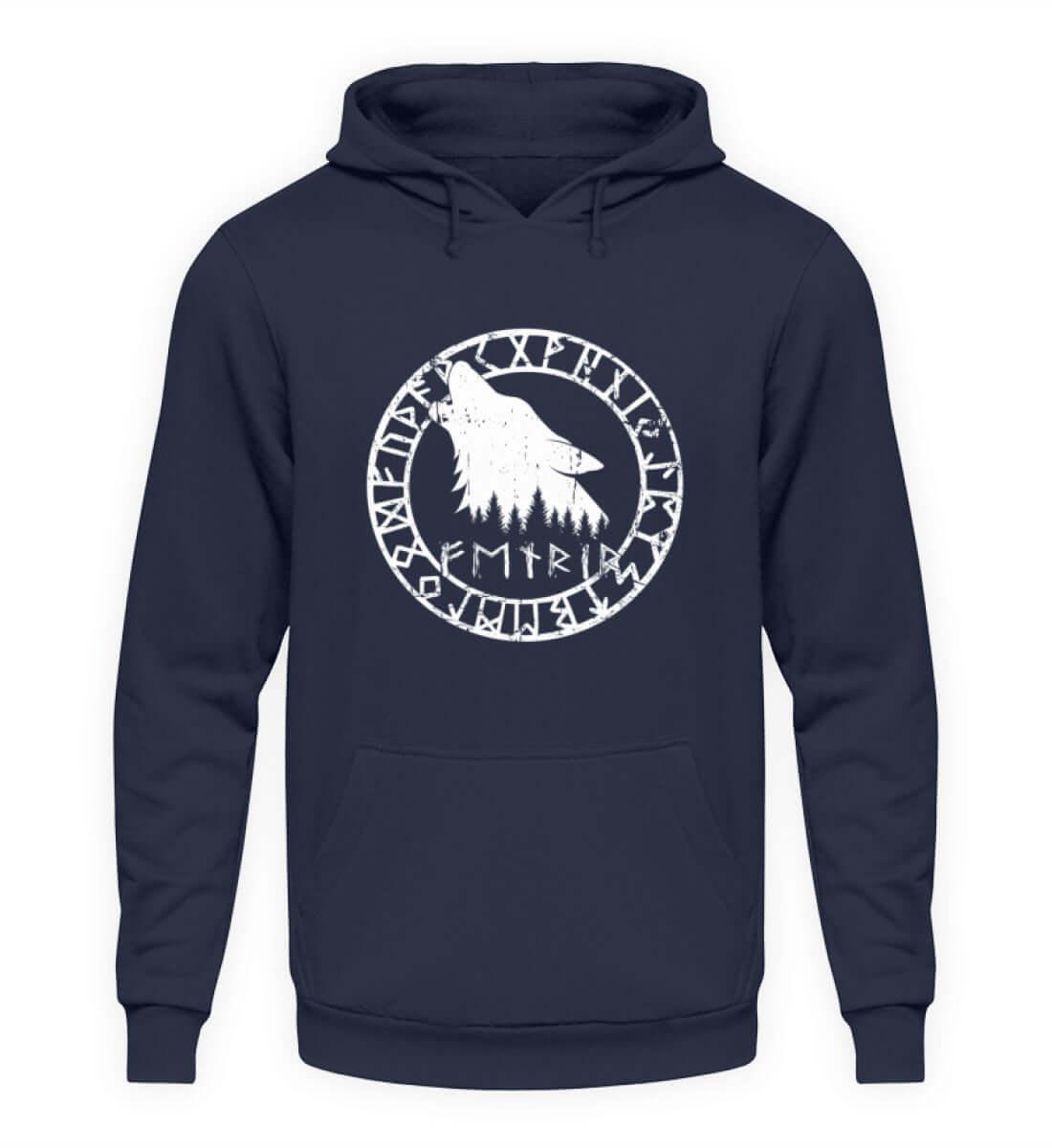 "Fenrir Runenkreis" Wikinger-Hoodie – Verkörpere die Macht des legendären Wolfs - Nordic Viking Wear