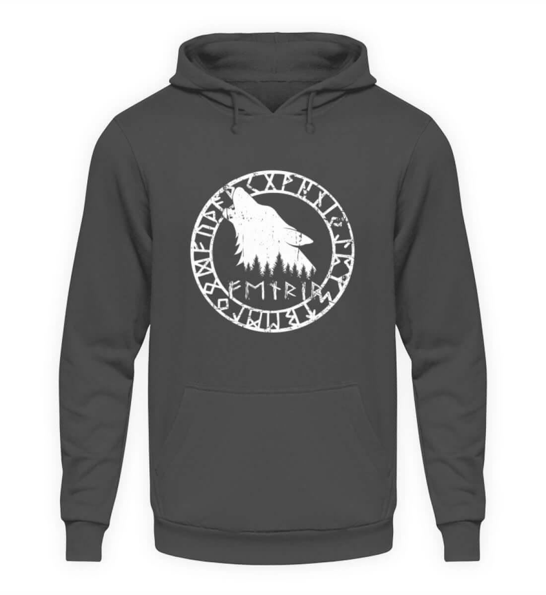 "Fenrir Runenkreis" Wikinger-Hoodie – Verkörpere die Macht des legendären Wolfs - Nordic Viking Wear
