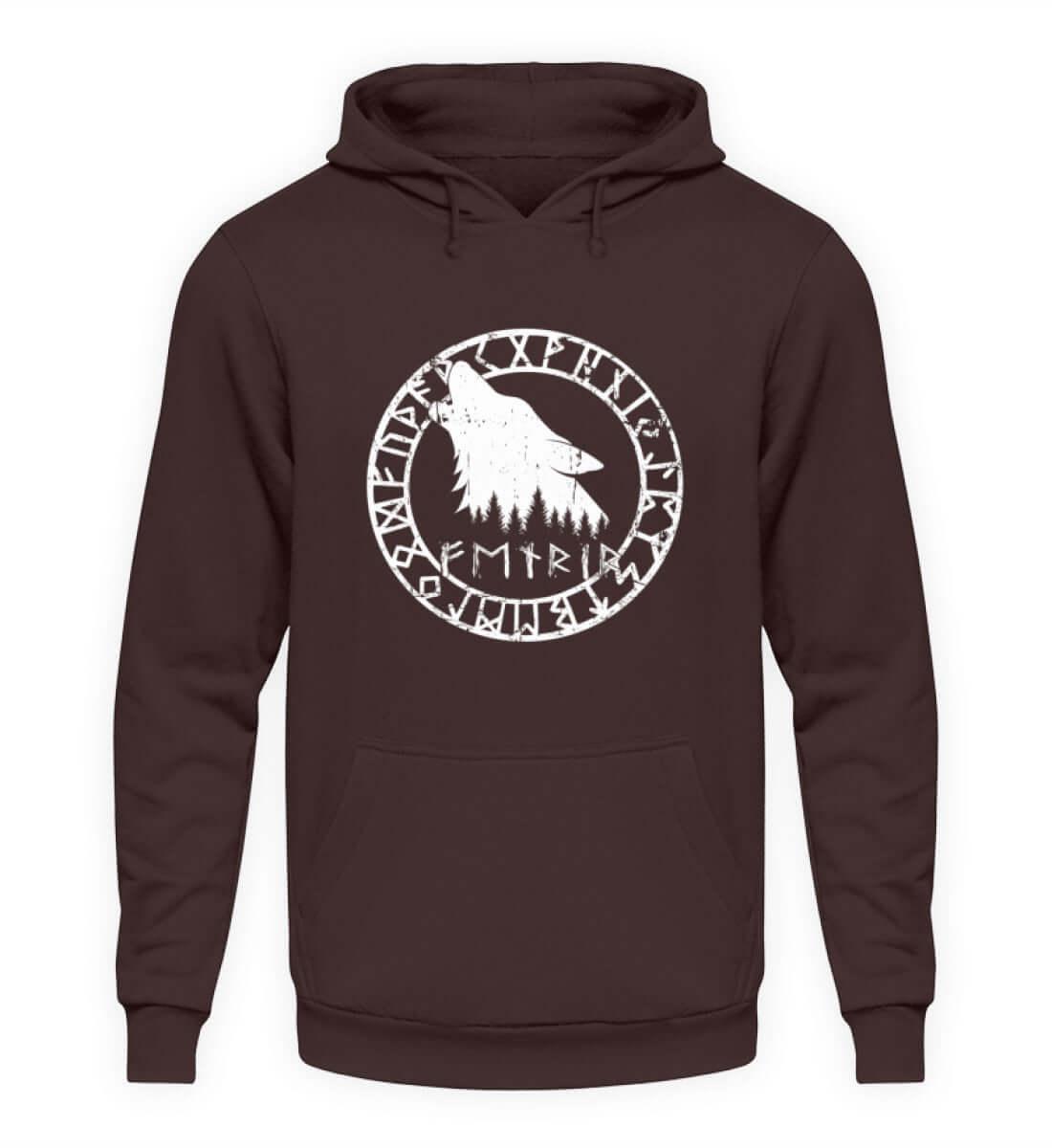 "Fenrir Runenkreis" Wikinger-Hoodie – Verkörpere die Macht des legendären Wolfs - Nordic Viking Wear