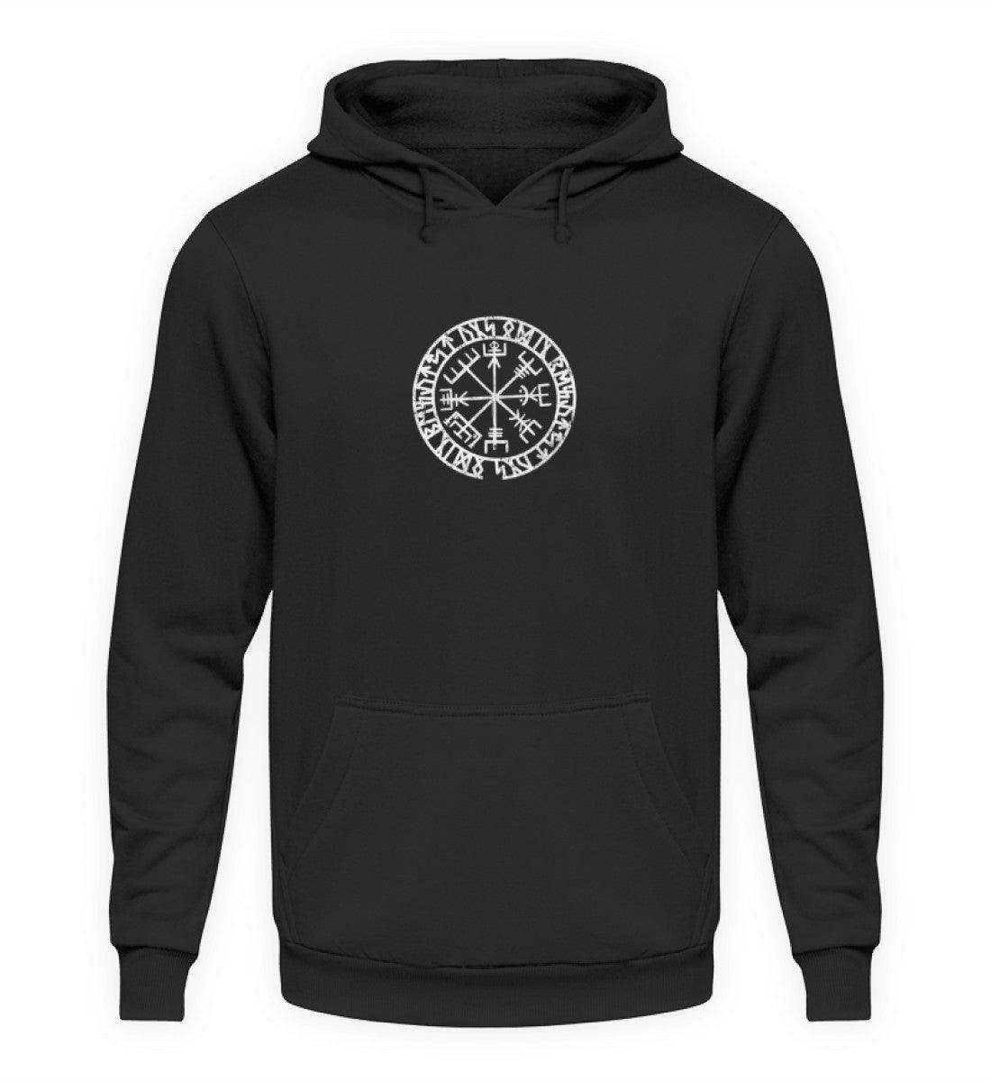 Wikinger Hoodie mit Vegvisir & Runenkreis-Design - Nordische Navigation & Schutz - Nordic Viking Wear