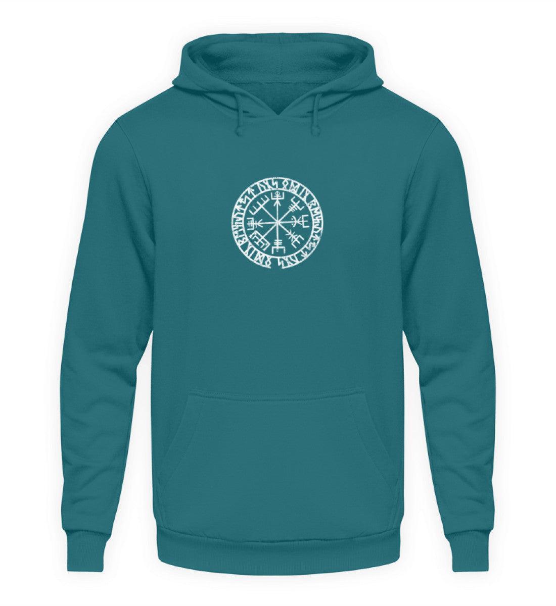 Wikinger Hoodie mit Vegvisir & Runenkreis-Design - Nordische Navigation & Schutz - Nordic Viking Wear