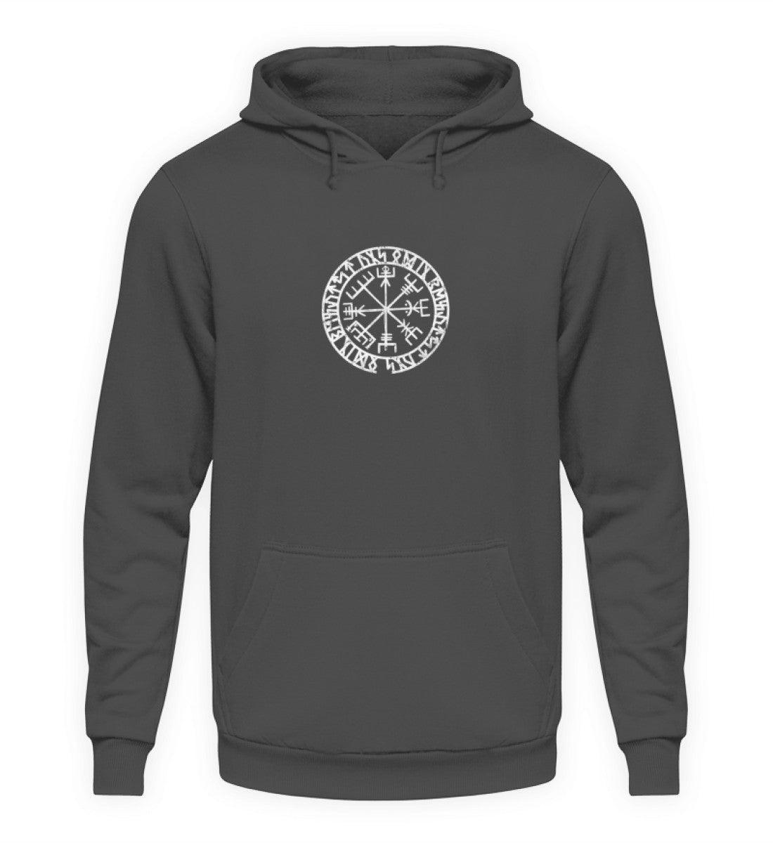 Wikinger Hoodie mit Vegvisir & Runenkreis-Design - Nordische Navigation & Schutz - Nordic Viking Wear