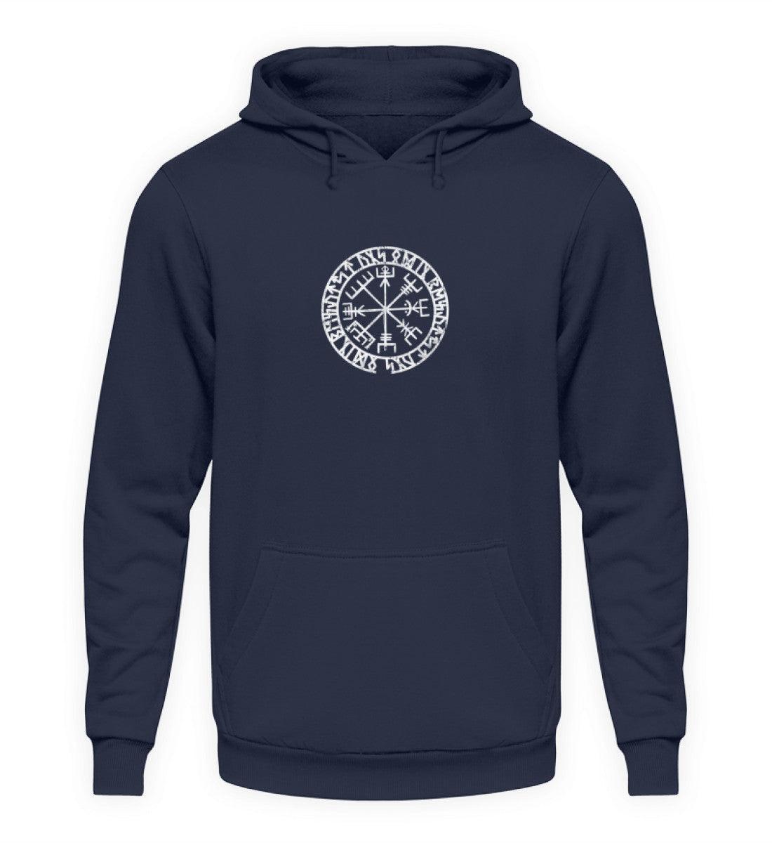 Wikinger Hoodie mit Vegvisir & Runenkreis-Design - Nordische Navigation & Schutz - Nordic Viking Wear