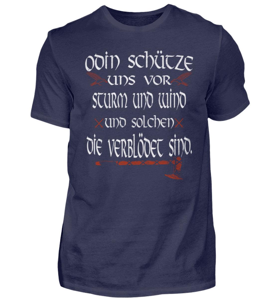 Wikinger Shirt mit Odin-Spruch – "Odin schütze uns vor Sturm und Wind" - Nordic Viking Wear