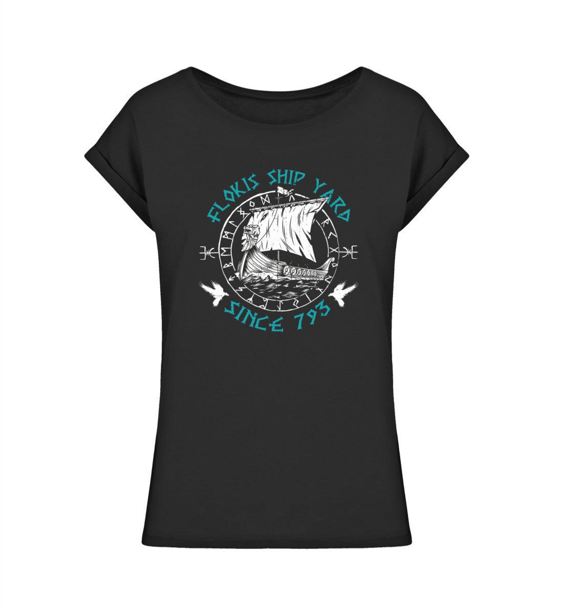 Schildmaiden Extended Shirt – „Flokis Ship Yard Since 793 – Wikinger Drachenboot Design“ - Nordic Viking Wear