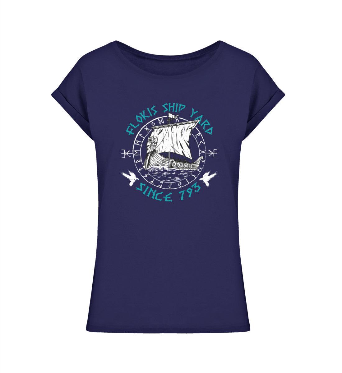 Schildmaiden Extended Shirt – „Flokis Ship Yard Since 793 – Wikinger Drachenboot Design“ - Nordic Viking Wear
