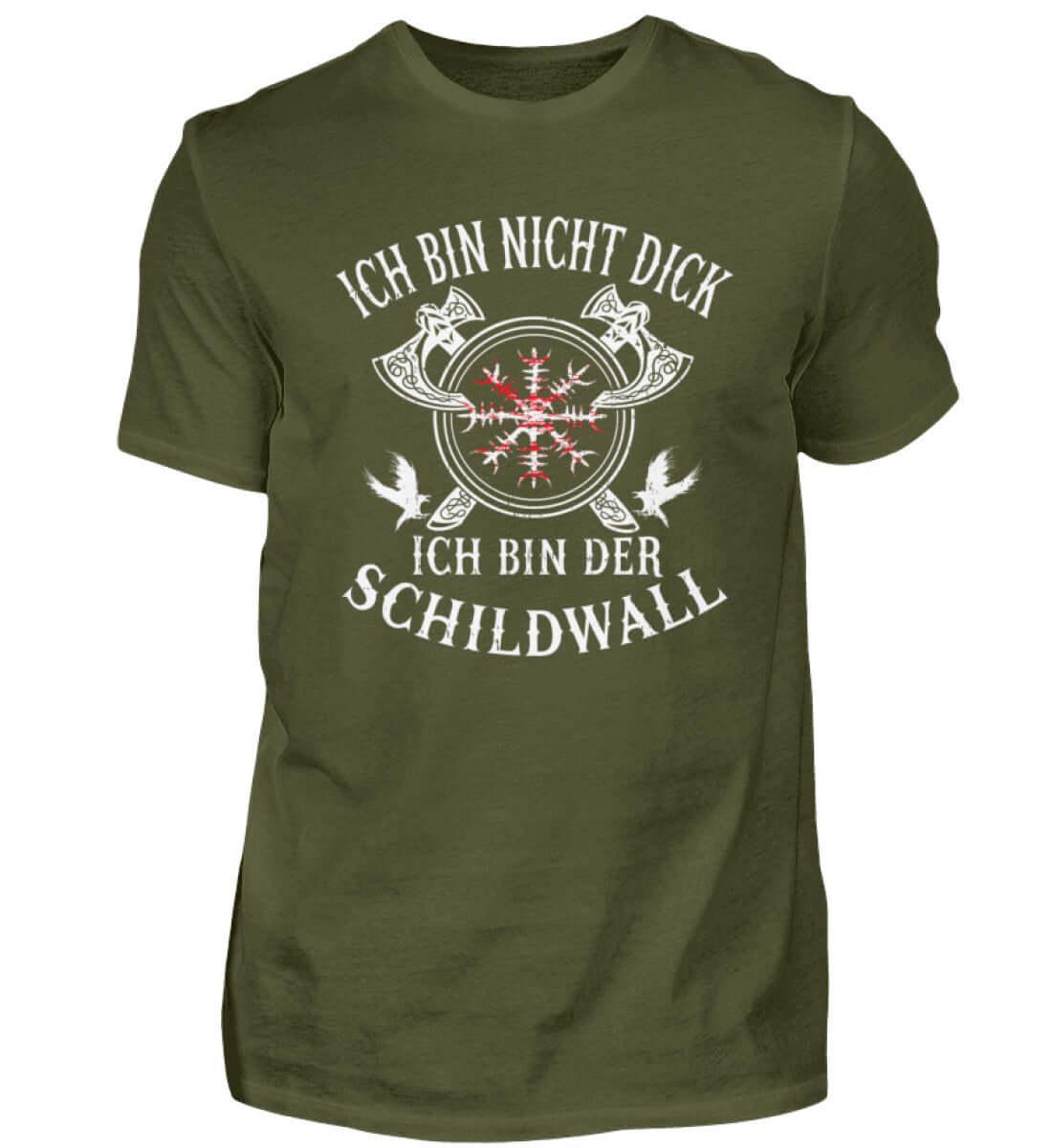 Wikinger T-Shirt 'Ich bin der Schildwall' – Stolz und Schutz mit dem Helm of Awe - Nordic Viking Wear