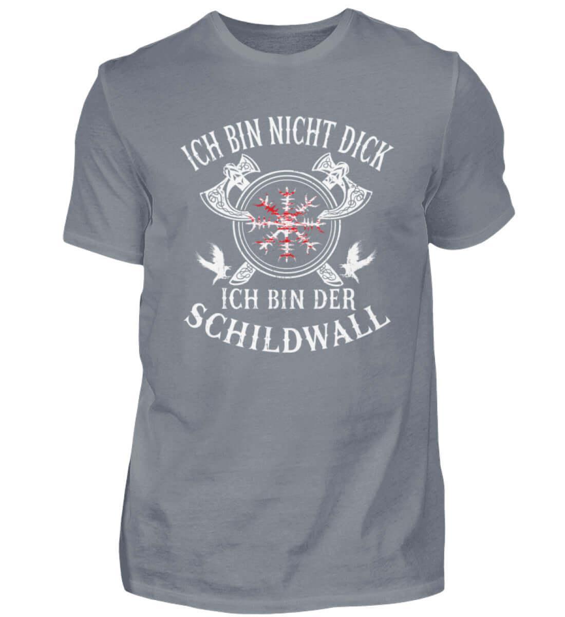 Wikinger T-Shirt 'Ich bin der Schildwall' – Stolz und Schutz mit dem Helm of Awe - Nordic Viking Wear