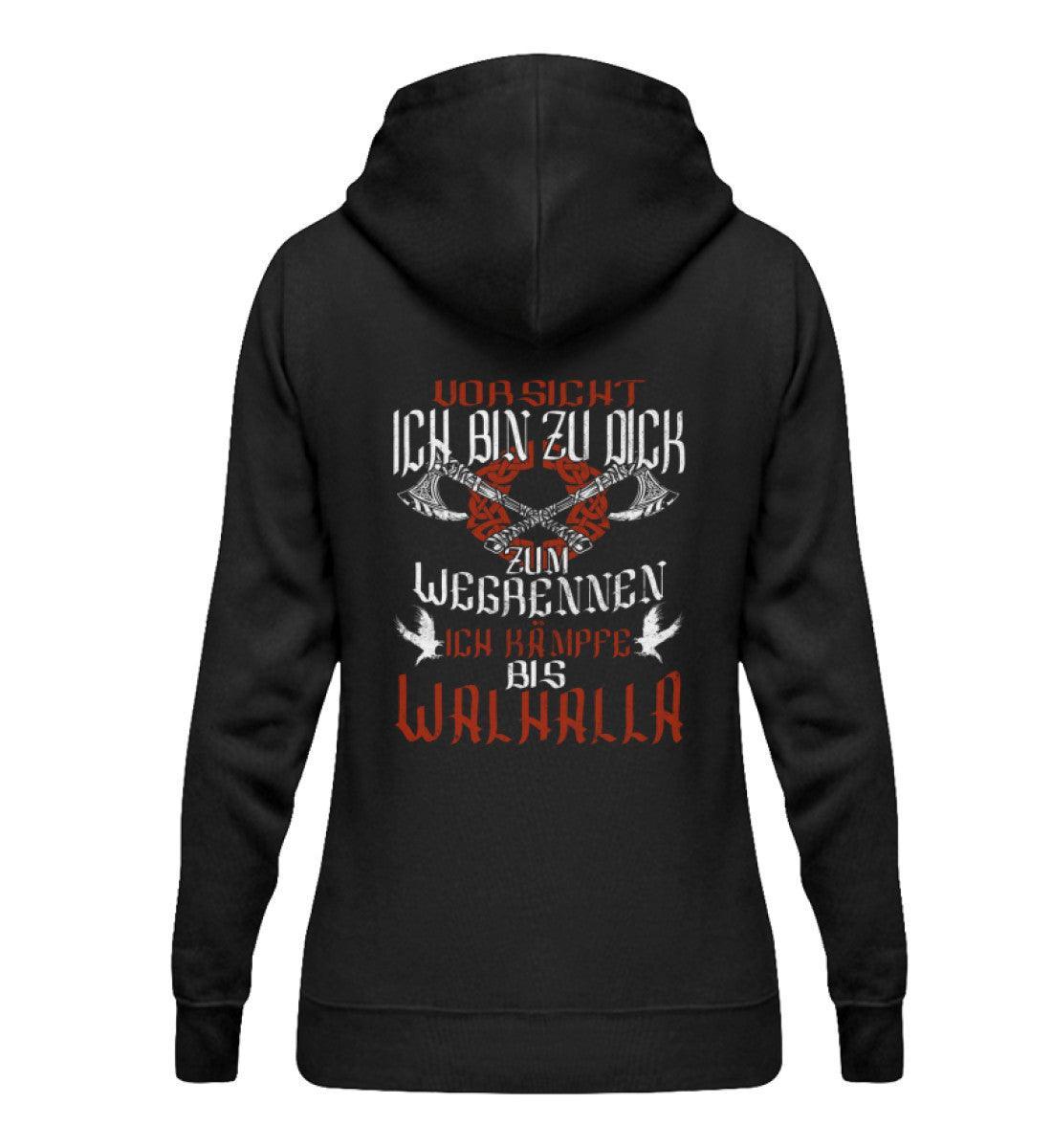 Schildmaiden-Humor Hoodie – 'Zu Dick Zum Wegrennen, Ich Kämpfe Bis Walhalla - Nordic Viking Wear