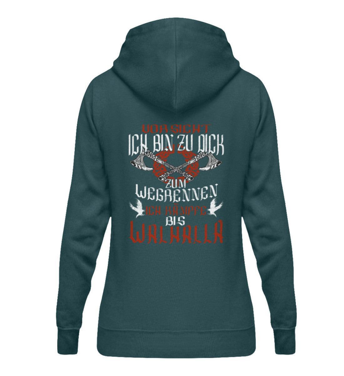 Schildmaiden-Humor Hoodie – 'Zu Dick Zum Wegrennen, Ich Kämpfe Bis Walhalla - Nordic Viking Wear