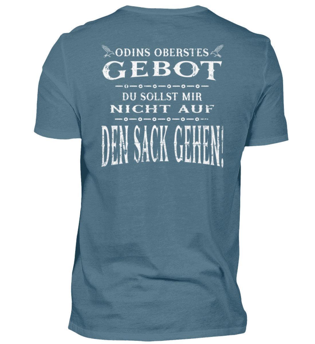 Lustiges Wikinger Backprint Shirt - "Odins Oberstes Gebot: Du Sollst Mir Nicht Auf Den Sack Gehen!" - Nordic Viking Wear