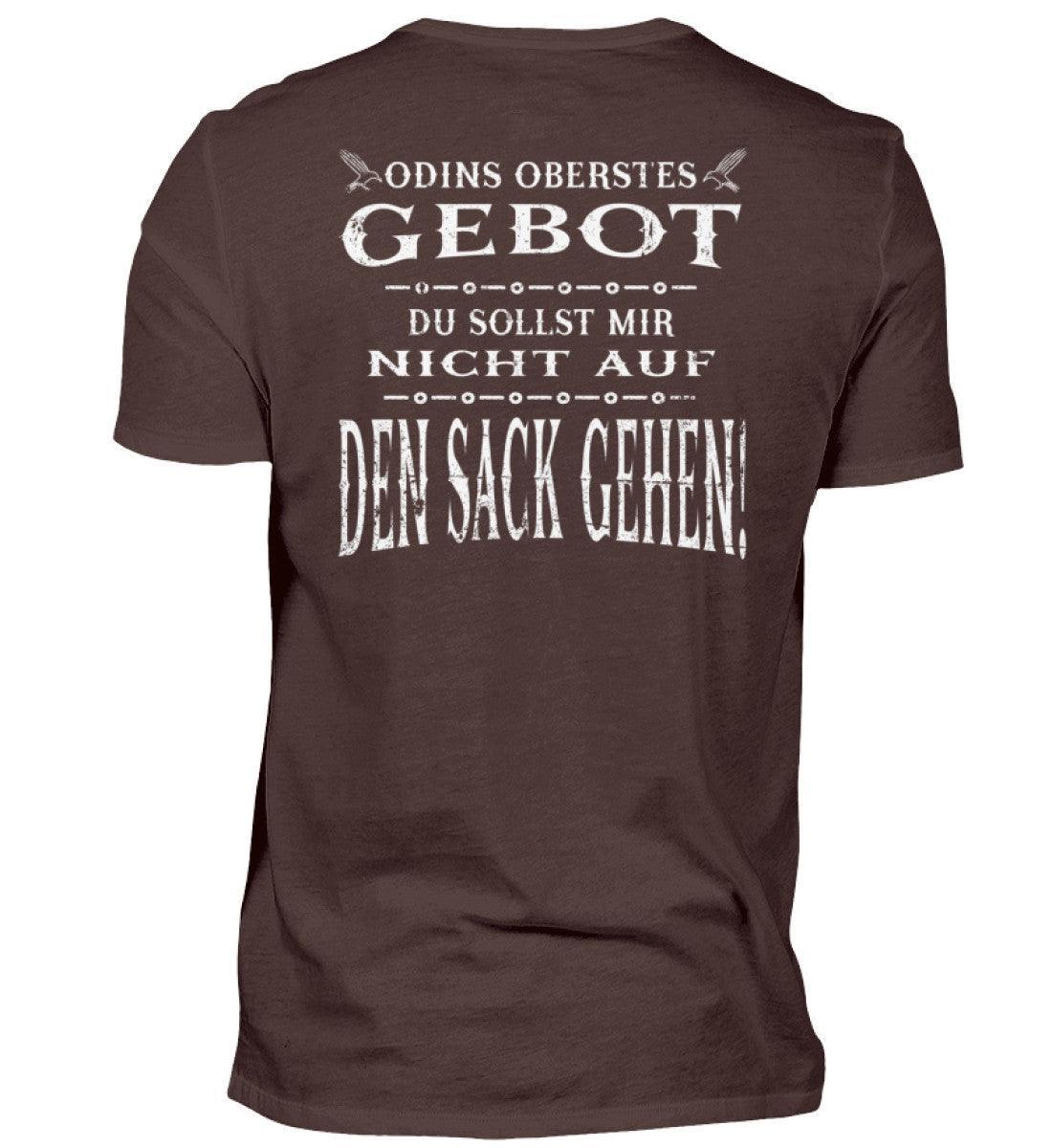 Lustiges Wikinger Backprint Shirt - "Odins Oberstes Gebot: Du Sollst Mir Nicht Auf Den Sack Gehen!" - Nordic Viking Wear