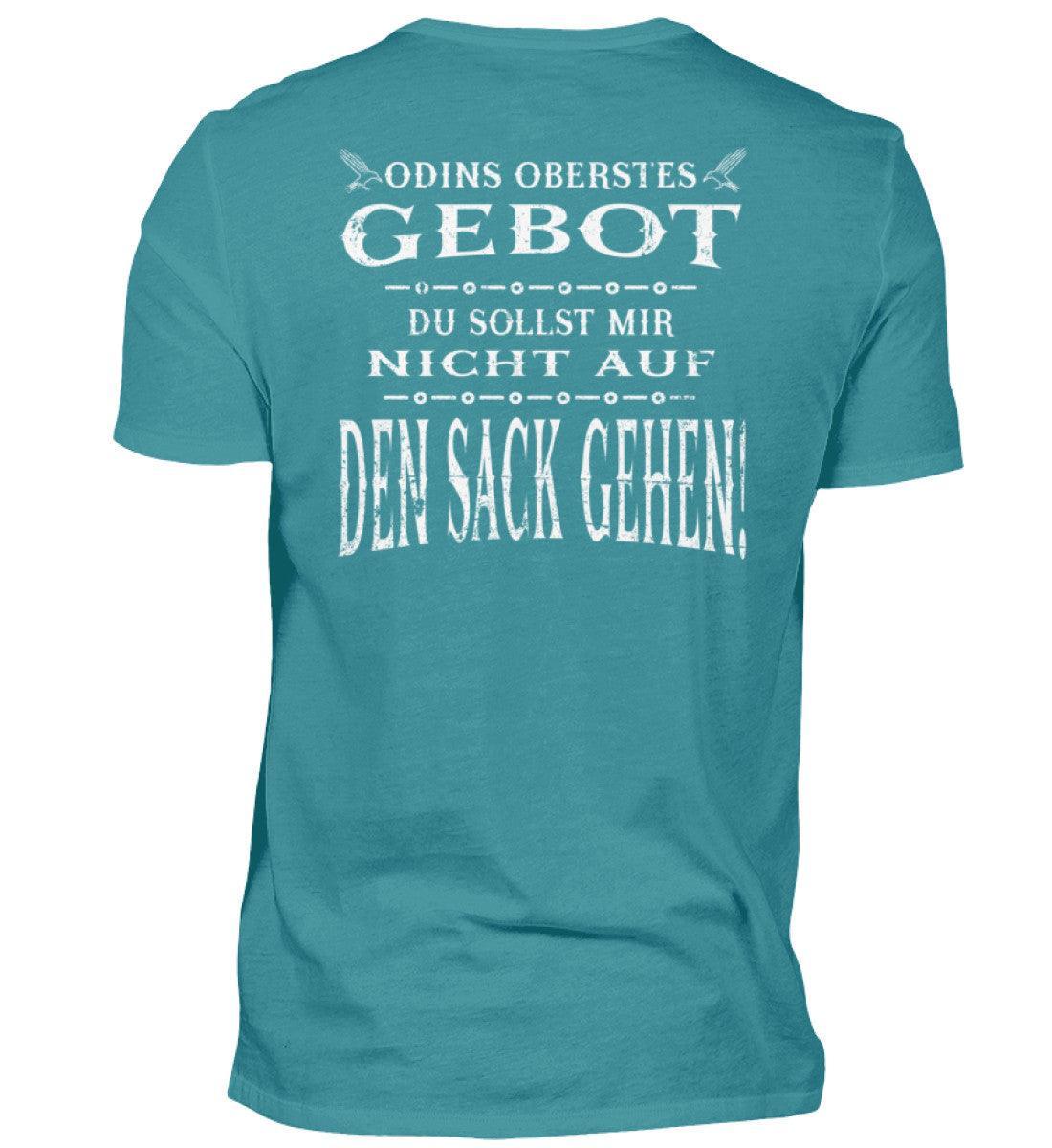 Lustiges Wikinger Backprint Shirt - "Odins Oberstes Gebot: Du Sollst Mir Nicht Auf Den Sack Gehen!" - Nordic Viking Wear