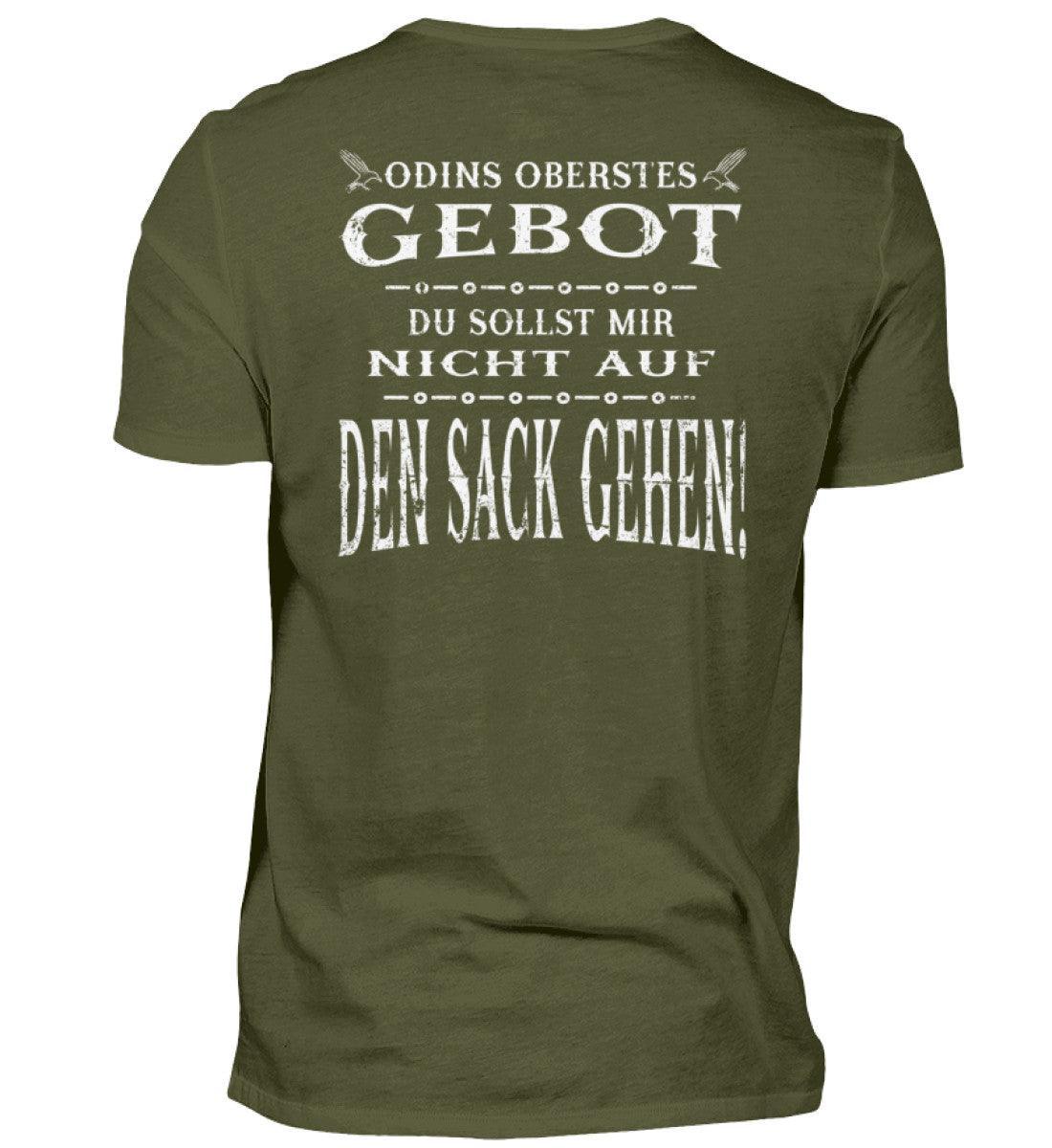 Lustiges Wikinger Backprint Shirt - "Odins Oberstes Gebot: Du Sollst Mir Nicht Auf Den Sack Gehen!" - Nordic Viking Wear