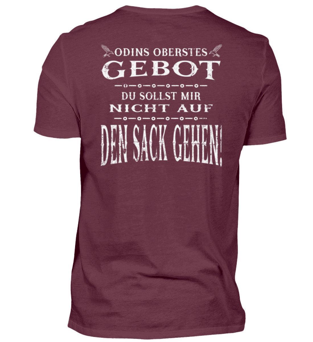 Lustiges Wikinger Backprint Shirt - "Odins Oberstes Gebot: Du Sollst Mir Nicht Auf Den Sack Gehen!" - Nordic Viking Wear