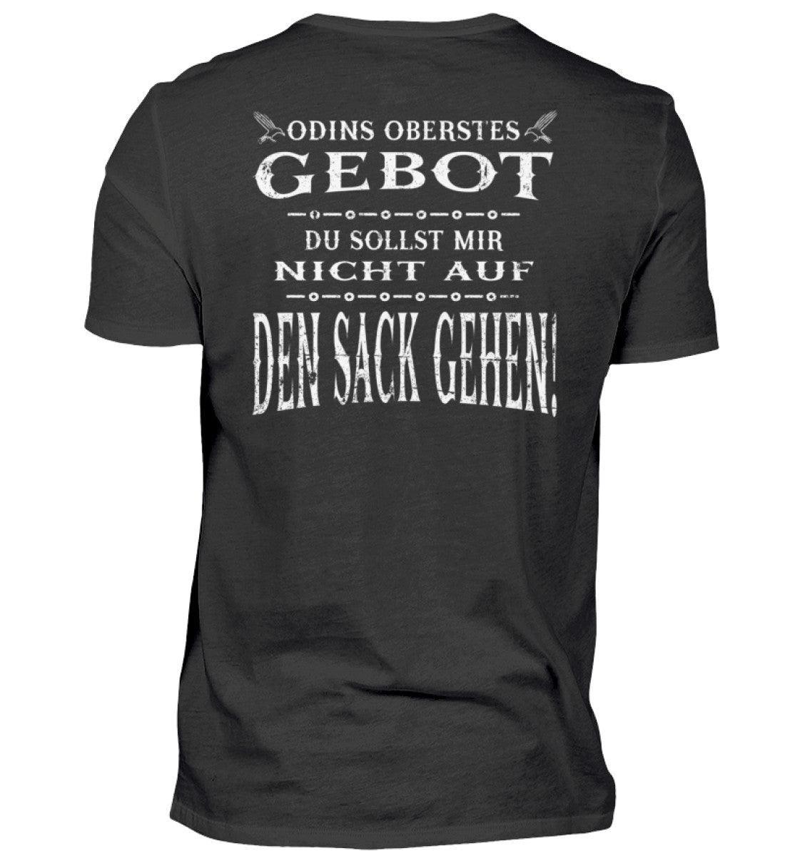 Lustiges Wikinger Backprint Shirt - "Odins Oberstes Gebot: Du Sollst Mir Nicht Auf Den Sack Gehen!" - Nordic Viking Wear