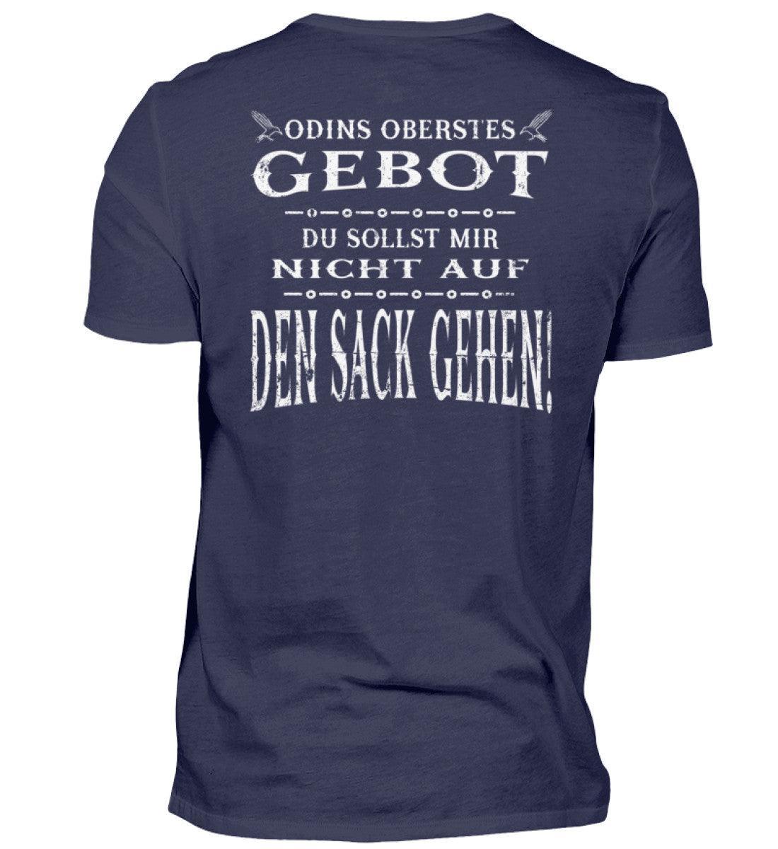 Lustiges Wikinger Backprint Shirt - "Odins Oberstes Gebot: Du Sollst Mir Nicht Auf Den Sack Gehen!" - Nordic Viking Wear