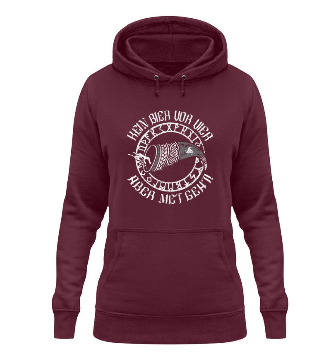 Lustiger Schildmaiden Kein Bier Vor Vier Aber Met Geht Hoodie - Nordic Viking Wear
