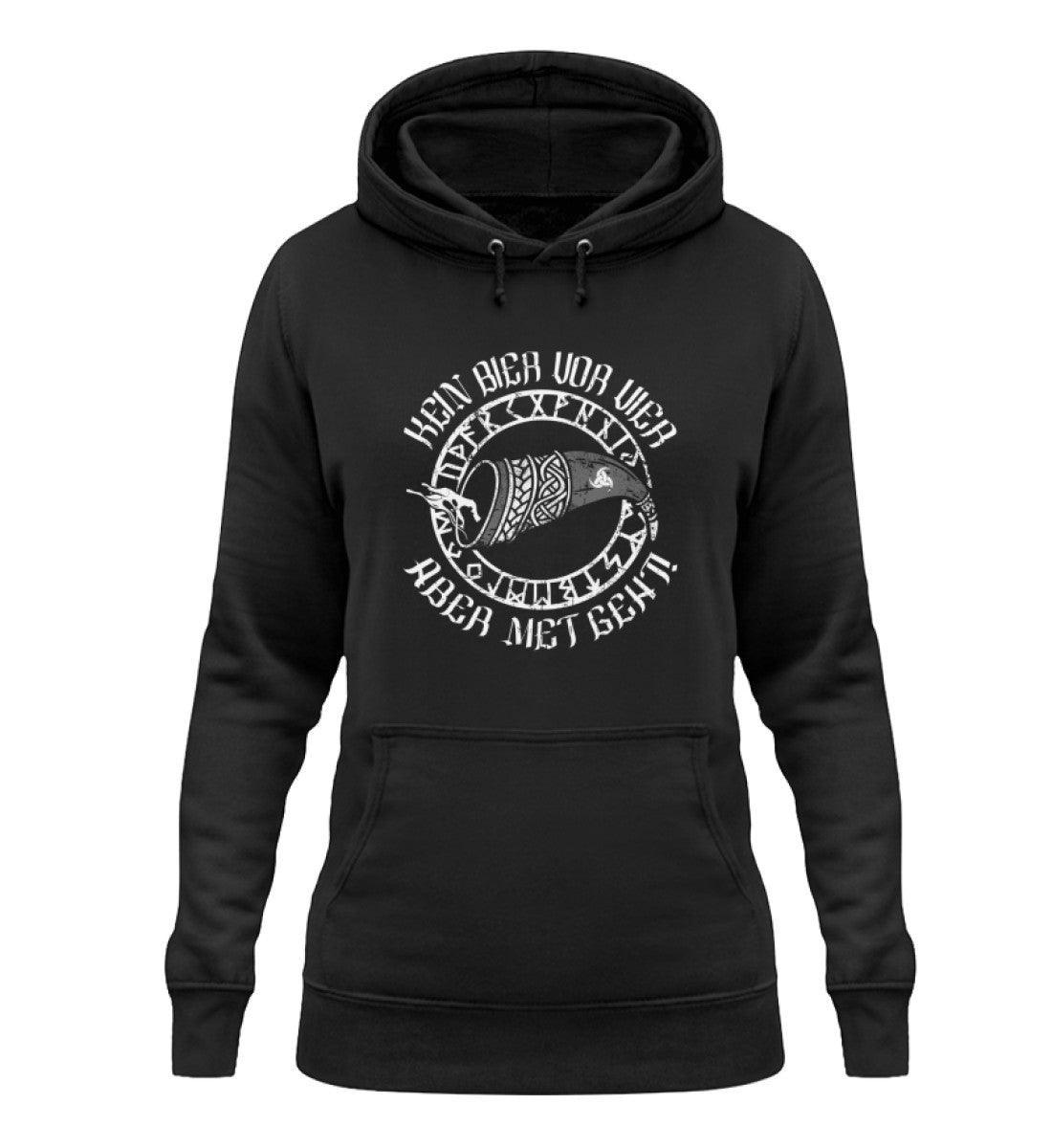 Lustiger Schildmaiden Kein Bier Vor Vier Aber Met Geht Hoodie - Nordic Viking Wear