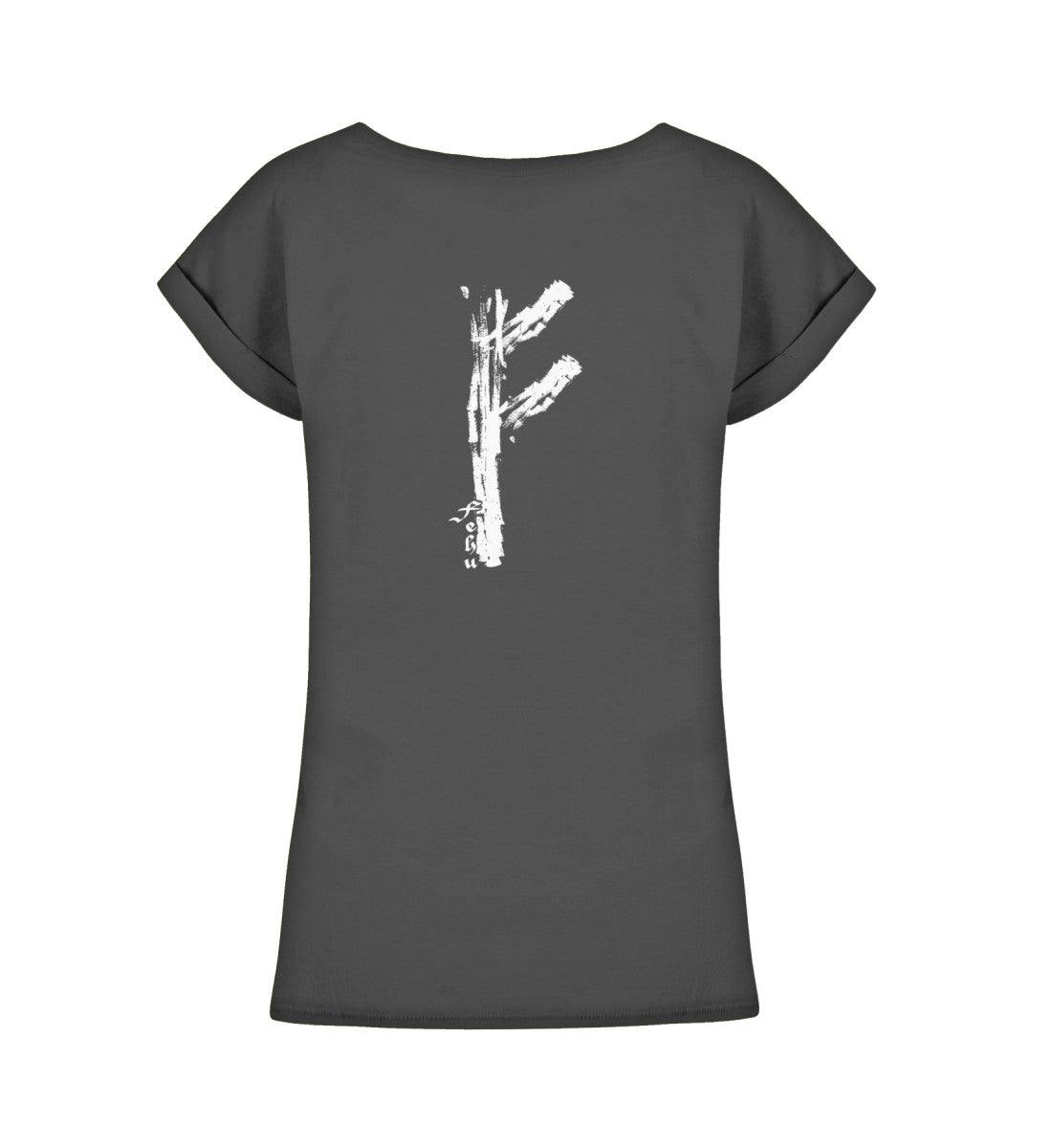 Schildmaiden Extendet Shirt – „Rune Fehu“-Design - Nordic Viking Wear