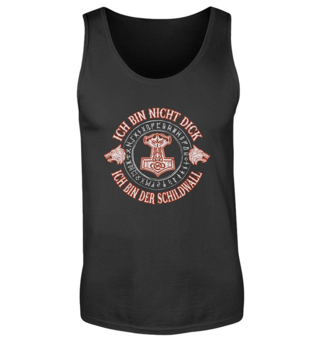 Lustiges Wikinger Tanktop - "Ich Bin Nicht Dick, Ich Bin Der Schildwall 2.0" - Nordic Viking Wear
