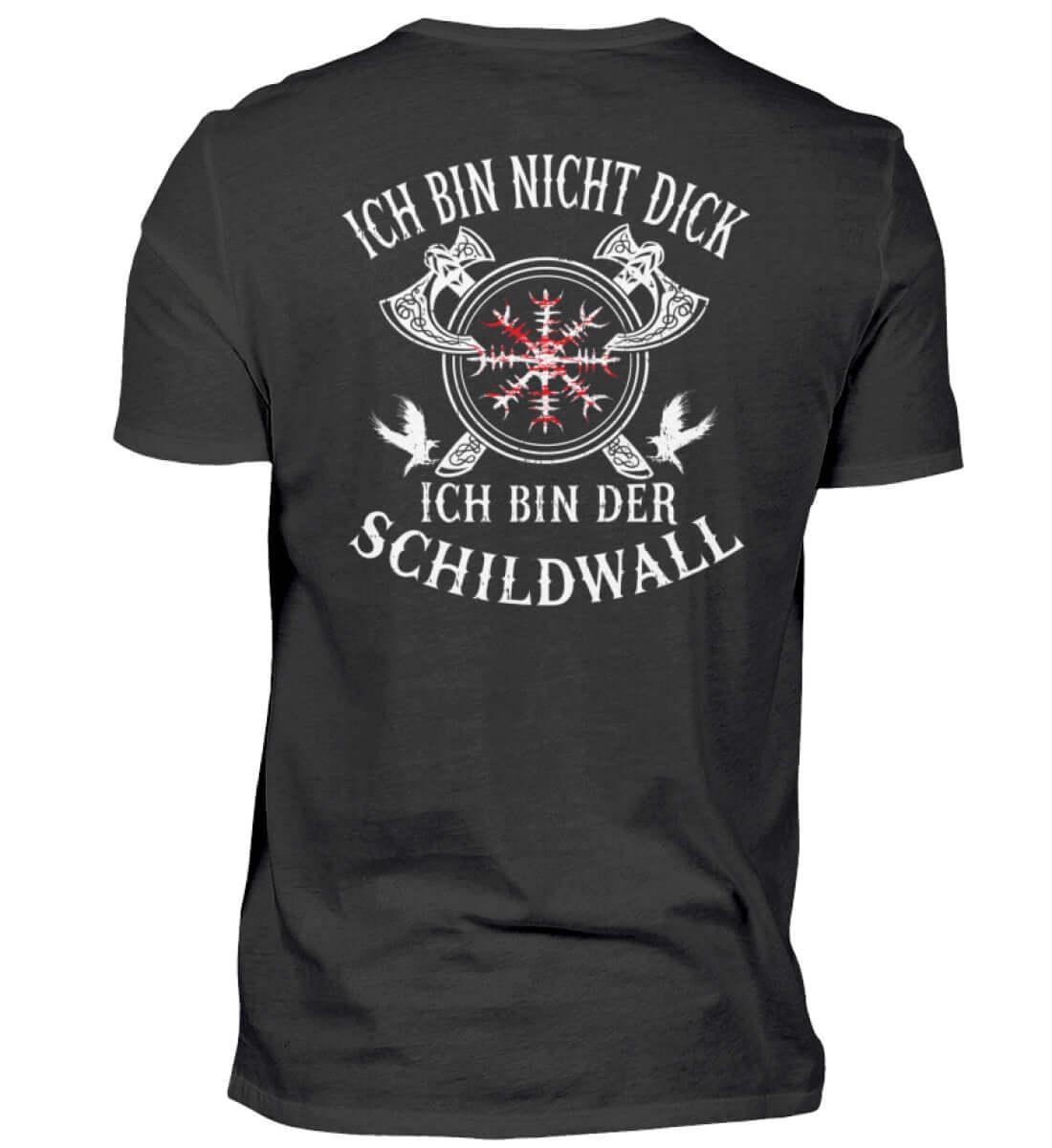 Wikinger Premiumshirt 'Ich bin der Schildwall' – Stolz und Schutz mit dem Helm of Awe - Nordic Viking Wear