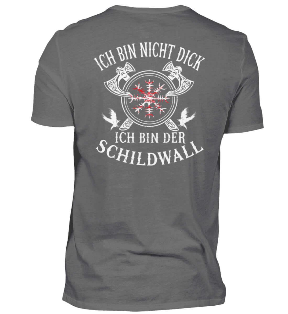 Wikinger Premiumshirt 'Ich bin der Schildwall' – Stolz und Schutz mit dem Helm of Awe - Nordic Viking Wear