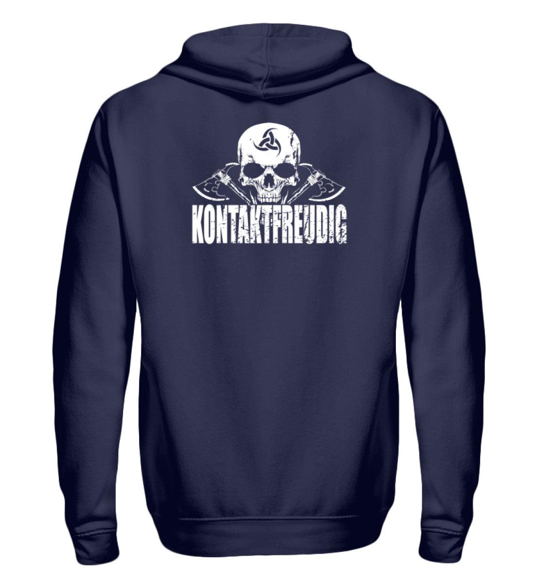 ⚔ Kontaktfreudig Zipp-Hoodie – Wikinger Humor trifft Härte! ⚔ - Nordic Viking Wear
