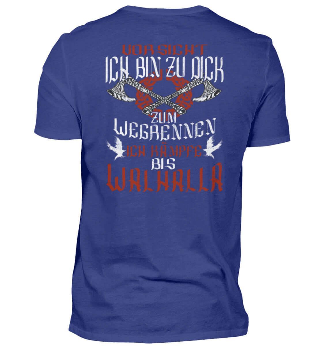 "Lustiges Wikinger-Premiumshirt – 'Ich bin zu dick zum Wegrennen - Nordic Viking Wear