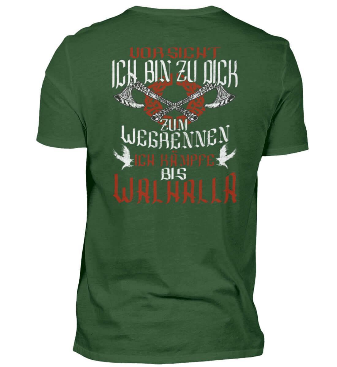 "Lustiges Wikinger-Premiumshirt – 'Ich bin zu dick zum Wegrennen - Nordic Viking Wear