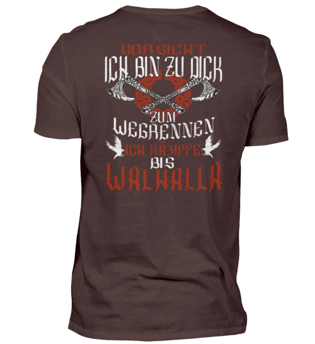 "Lustiges Wikinger-Premiumshirt – 'Ich bin zu dick zum Wegrennen - Nordic Viking Wear