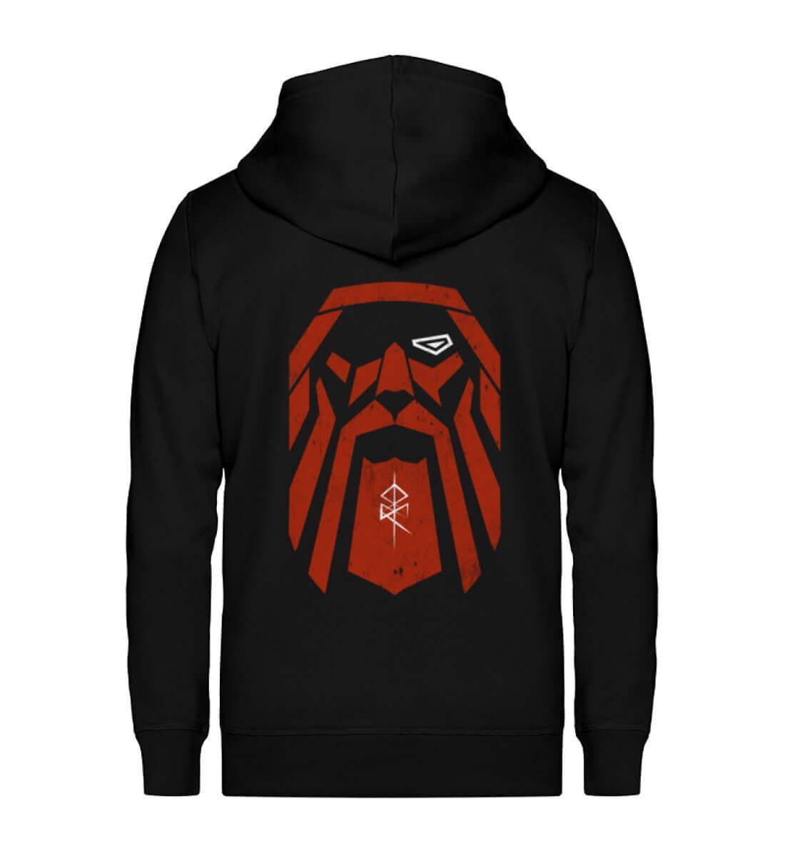 "Odin's Visage" Wikinger-Organic Zipp-Hoodie – Stolz und Macht des Allvaters - Nordic Viking Wear