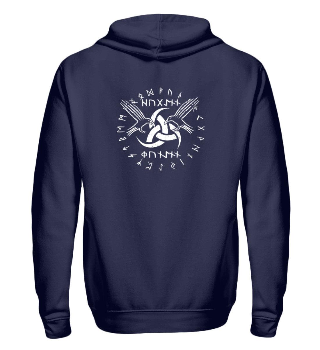 🛡️ Huginn & Muninn Wikinger-Zipp-Hoodie – Die Raben Odins 🛡️ - Nordic Viking Wear