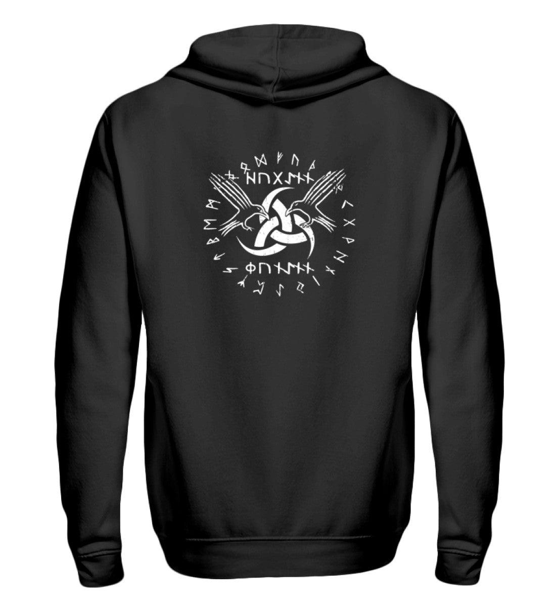 🛡️ Huginn & Muninn Wikinger-Zipp-Hoodie – Die Raben Odins 🛡️ - Nordic Viking Wear