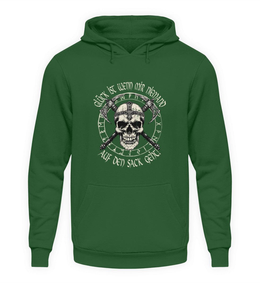 Lustiges Wikinger Hoodie - "Glück ist, wenn mir niemand auf den Sack geht!" - Nordic Viking Wear