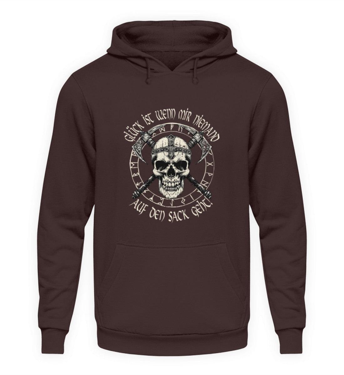 Lustiges Wikinger Hoodie - "Glück ist, wenn mir niemand auf den Sack geht!" - Nordic Viking Wear