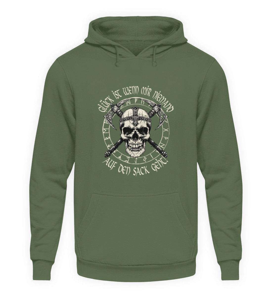 Lustiges Wikinger Hoodie - "Glück ist, wenn mir niemand auf den Sack geht!" - Nordic Viking Wear