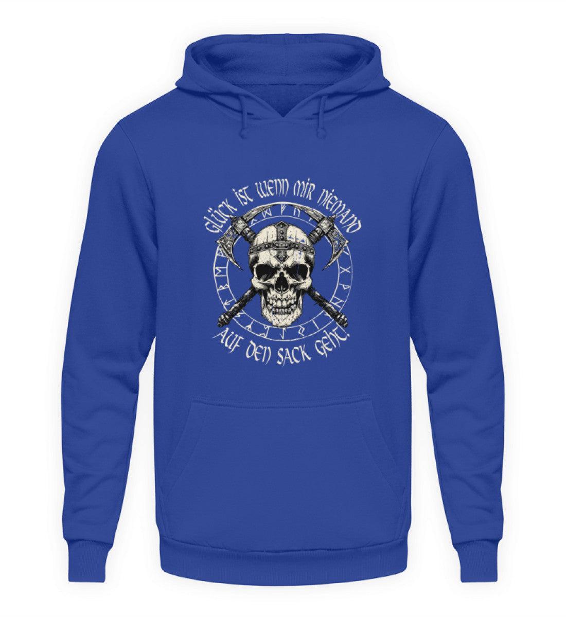 Lustiges Wikinger Hoodie - "Glück ist, wenn mir niemand auf den Sack geht!" - Nordic Viking Wear
