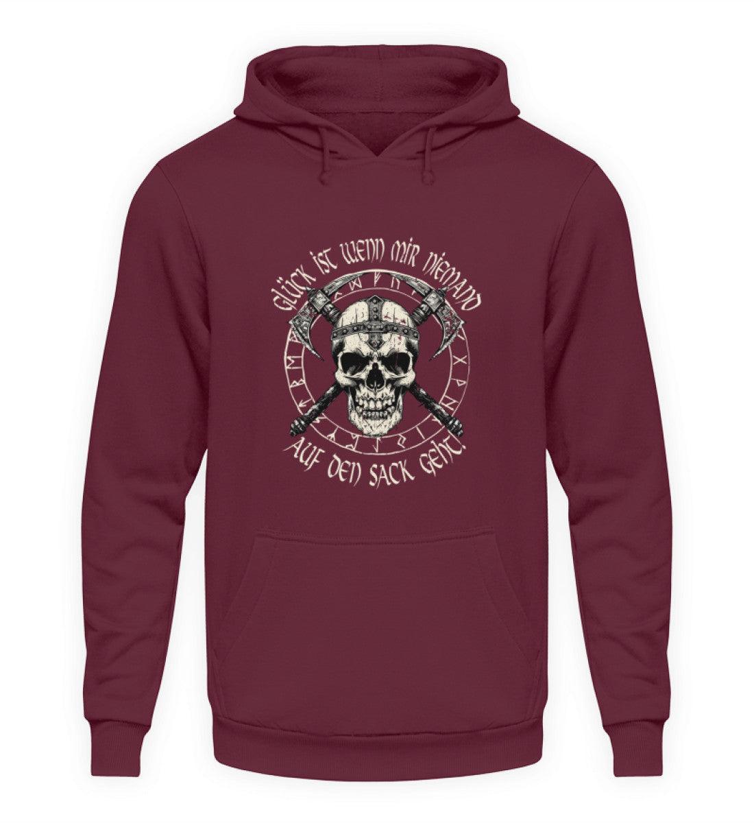 Lustiges Wikinger Hoodie - "Glück ist, wenn mir niemand auf den Sack geht!" - Nordic Viking Wear